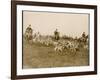 The Chase of the Devon and Somerset Stag Hunt with Horses and Hounds Running Downhill England-null-Framed Photographic Print