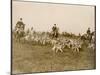 The Chase of the Devon and Somerset Stag Hunt with Horses and Hounds Running Downhill England-null-Mounted Photographic Print