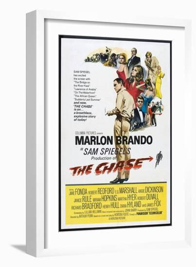 THE CHASE, US poster, center: Marlon Brando 1966-null-Framed Art Print