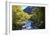 The Chasm Is a Natural Attraction on the Milford Sound Road, New Zealand-Paul Dymond-Framed Photographic Print