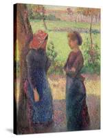 The Chat, c.1892-Camille Pissarro-Stretched Canvas