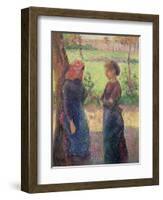 The Chat, c.1892-Camille Pissarro-Framed Giclee Print