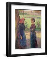 The Chat, c.1892-Camille Pissarro-Framed Giclee Print