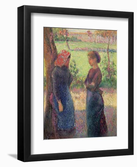 The Chat, c.1892-Camille Pissarro-Framed Giclee Print