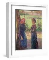 The Chat, c.1892-Camille Pissarro-Framed Giclee Print