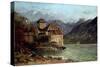 The Chateau de Chillon, 1875-Gustave Courbet-Stretched Canvas