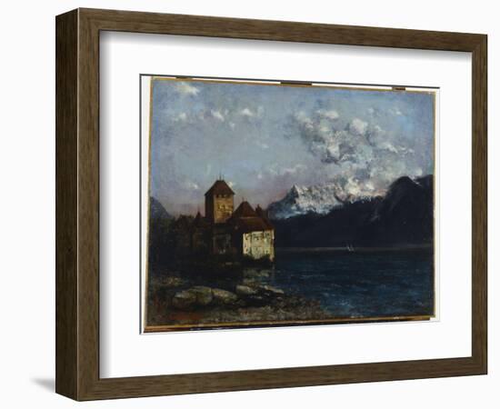 The Chateau De Chillon, 1877-Gustave Courbet-Framed Giclee Print