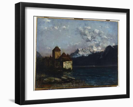 The Chateau De Chillon, 1877-Gustave Courbet-Framed Giclee Print