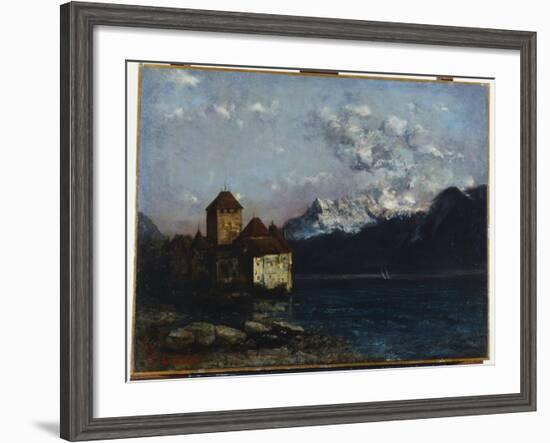 The Chateau De Chillon, 1877-Gustave Courbet-Framed Giclee Print