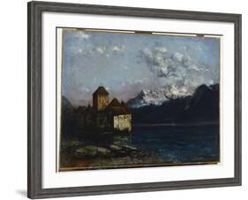 The Chateau De Chillon, 1877-Gustave Courbet-Framed Giclee Print