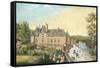 The Chateau De La Chaussee, Bougival (Gouache on Paper)-French-Framed Stretched Canvas