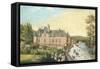 The Chateau De La Chaussee, Bougival (Gouache on Paper)-French-Framed Stretched Canvas