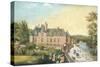 The Chateau De La Chaussee, Bougival (Gouache on Paper)-French-Stretched Canvas