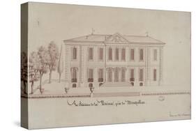 The Chateau De La Piscine, Near Montpellier, Drawn by Monsieur De Cenani (Pencil and Ink on Paper)-null-Stretched Canvas