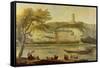 The Chateau De La Roche-Guyon-Hubert Robert-Framed Stretched Canvas