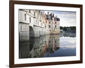 The Chateau of Chenonceau Reflecting in the Waters of the River Cher, UNESCO World Heritage Site, I-Julian Elliott-Framed Photographic Print