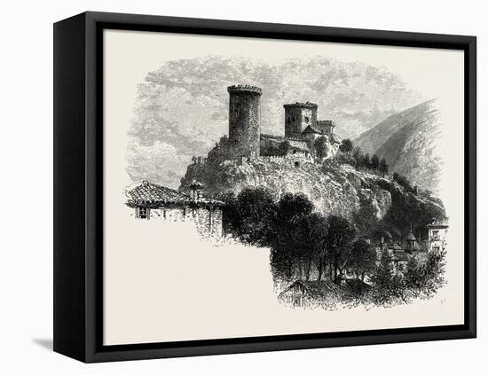 The Chateau of Foix, the Pyrenees, France, 19th Century-null-Framed Stretched Canvas