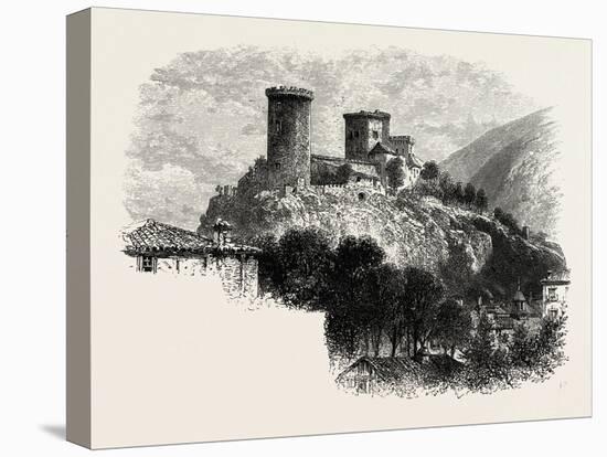 The Chateau of Foix, the Pyrenees, France, 19th Century-null-Stretched Canvas
