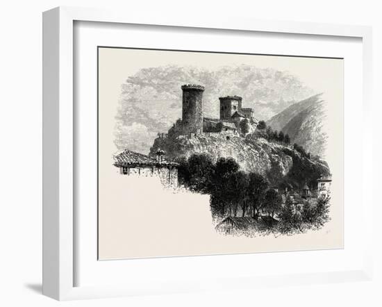 The Chateau of Foix, the Pyrenees, France, 19th Century-null-Framed Giclee Print