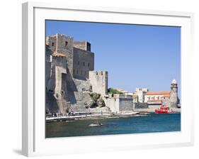 The Chateau-Royal and the Church of Notre-Dame-Des-Anges from the Harbour at Collioure, Cote Vermei-David Clapp-Framed Photographic Print