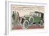 The Chauffeur of a Peugeot Waits While His Passengers Admire the View-Jean Grangier-Framed Art Print