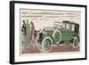 The Chauffeur of a Peugeot Waits While His Passengers Admire the View-Jean Grangier-Framed Art Print