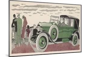 The Chauffeur of a Peugeot Waits While His Passengers Admire the View-Jean Grangier-Mounted Art Print