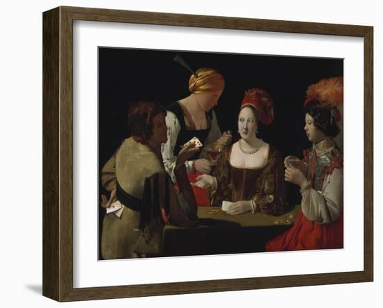 The Cheat with the Ace of Diamonds, about 1635-40-Georges de La Tour-Framed Giclee Print