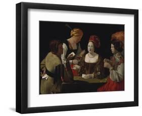 The Cheat with the Ace of Diamonds, about 1635-40-Georges de La Tour-Framed Premium Giclee Print