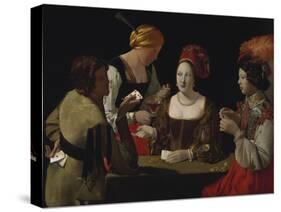 The Cheat with the Ace of Diamonds, about 1635-40-Georges de La Tour-Stretched Canvas