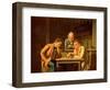 The Checker Players, 1850-George Caleb Bingham-Framed Giclee Print