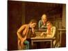 The Checker Players, 1850-George Caleb Bingham-Stretched Canvas