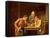 The Checker Players, 1850-George Caleb Bingham-Framed Stretched Canvas