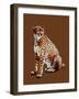 The Cheetah on Burnt Orange, 2020, (Pen and Ink)-Mike Davis-Framed Giclee Print