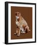 The Cheetah on Burnt Orange, 2020, (Pen and Ink)-Mike Davis-Framed Giclee Print