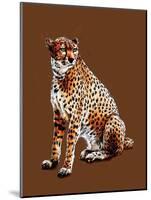 The Cheetah on Burnt Orange, 2020, (Pen and Ink)-Mike Davis-Mounted Giclee Print