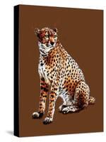 The Cheetah on Burnt Orange, 2020, (Pen and Ink)-Mike Davis-Stretched Canvas