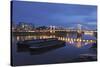 The Chelsea Bridge in London During Blue Hour, London, England-David Bank-Stretched Canvas