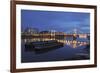 The Chelsea Bridge in London During Blue Hour, London, England-David Bank-Framed Photographic Print