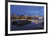 The Chelsea Bridge in London During Blue Hour, London, England-David Bank-Framed Photographic Print
