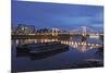 The Chelsea Bridge in London During Blue Hour, London, England-David Bank-Mounted Photographic Print