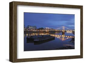 The Chelsea Bridge in London During Blue Hour, London, England-David Bank-Framed Photographic Print