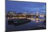 The Chelsea Bridge in London During Blue Hour, London, England-David Bank-Mounted Photographic Print