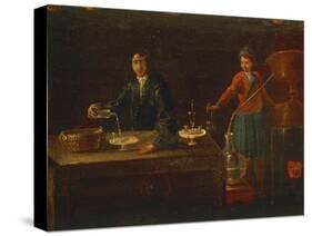 The Chemist's Laboratory, Painting, Italy, 18th Century-null-Stretched Canvas