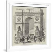 The Cherbourg Fetes, Triumphal Arch at Cherbourg-null-Framed Giclee Print