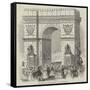 The Cherbourg Fetes, Triumphal Arch at Cherbourg-null-Framed Stretched Canvas