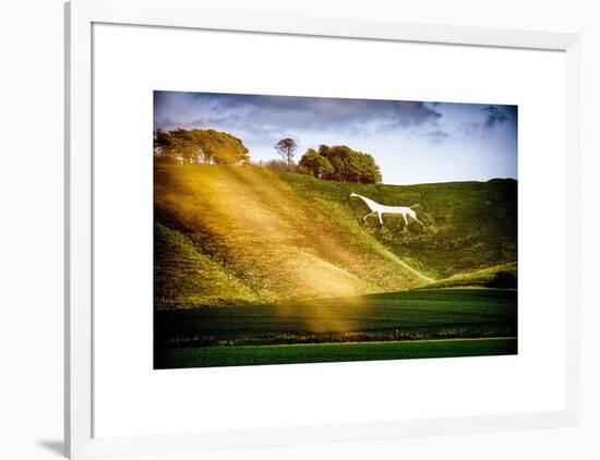 The Cherhill White House is a hill Figure on Cherhill - Wiltshire - UK - England - United Kingdom-Philippe Hugonnard-Framed Art Print