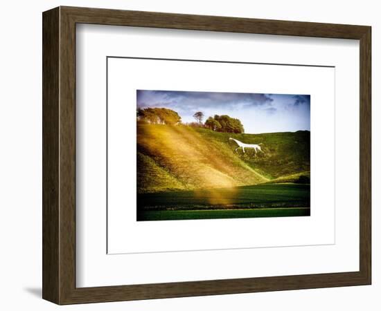 The Cherhill White House is a hill Figure on Cherhill - Wiltshire - UK - England - United Kingdom-Philippe Hugonnard-Framed Art Print