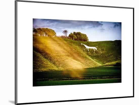 The Cherhill White House is a hill Figure on Cherhill - Wiltshire - UK - England - United Kingdom-Philippe Hugonnard-Mounted Art Print