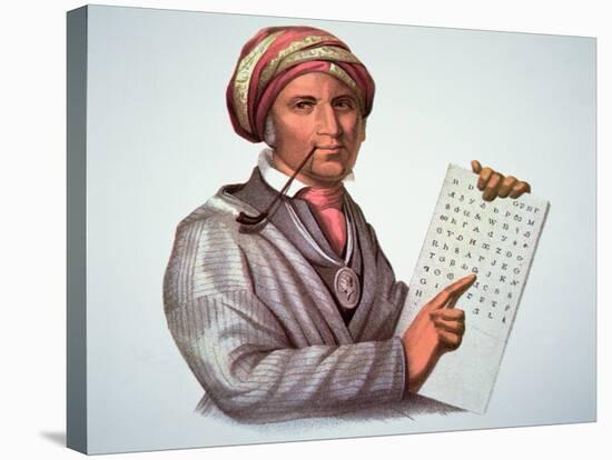 The Cherokee Scholar, Sequoyah-null-Stretched Canvas